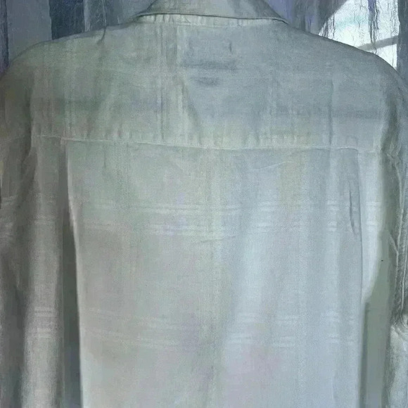 Marc Edwards XL 100% Silk white/cream slight windowpane pattern short sleeve but - Picture 7 of 12